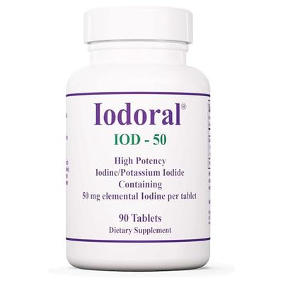 Optimox Iodoral 50 mg Supplement - Potassium Iodide Tablets, High Potency Iodine Tablets, Iodine Supplements for Thyroid Support, Daily Vitamins and Minerals, Lugol&#39;s Iodine Solution - 90 Count