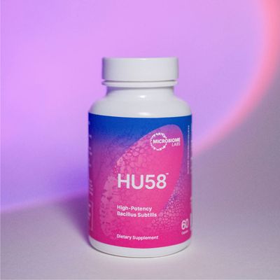 Microbiome Labs HU58 Bacillus Subtilis Probiotics for Women and Men - High Potency Spore Probiotic for Digestive Health &amp; Immune Support - Daily Probiotic Capsules with 10 Billion CFU (60 Capsules)