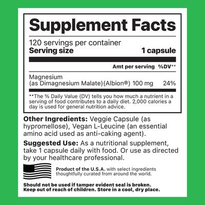 Jigsaw Health MagPure Malate | Premium Magnesium Malate | 120 Capsules