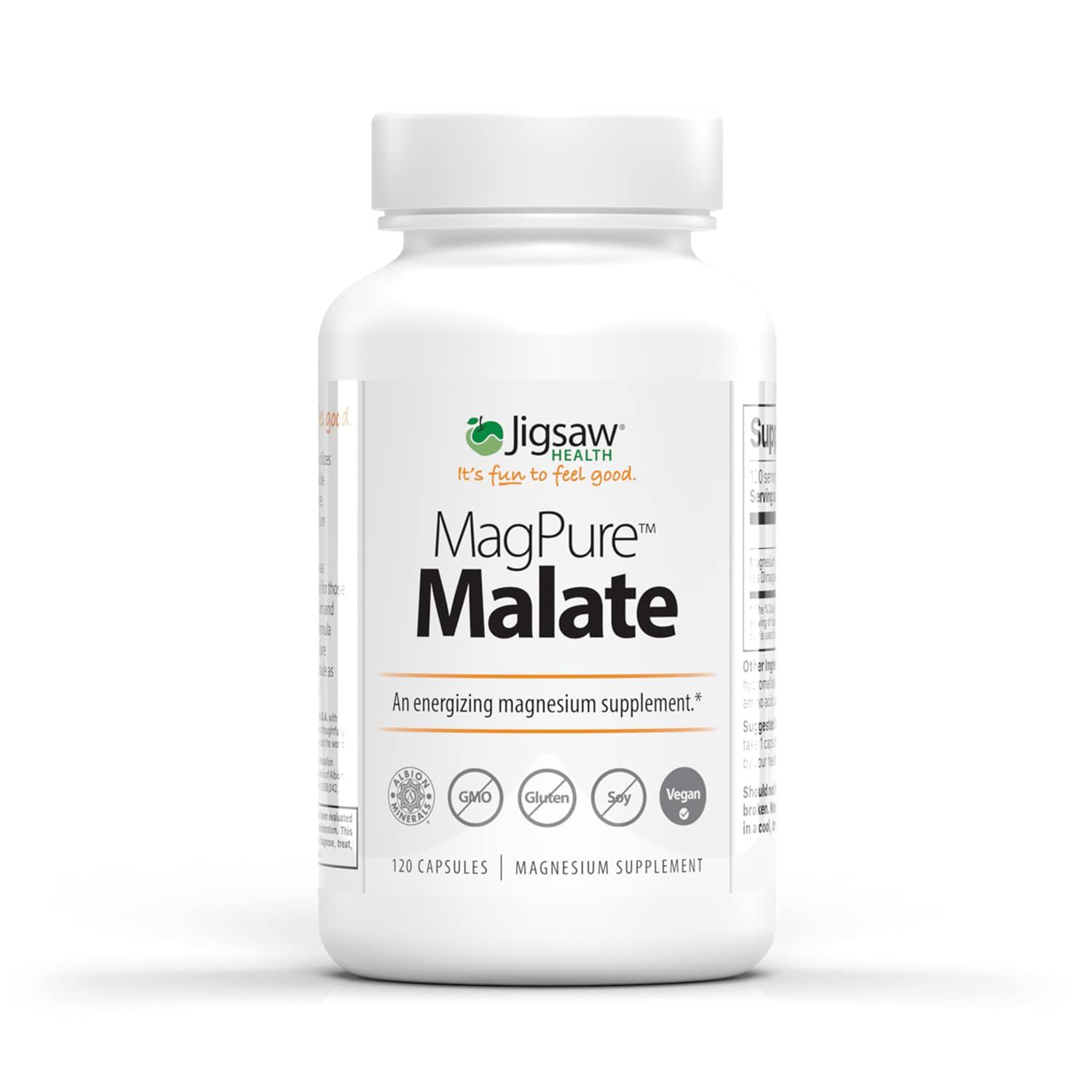 Jigsaw Health MagPure Malate | Premium Magnesium Malate | 120 Capsules