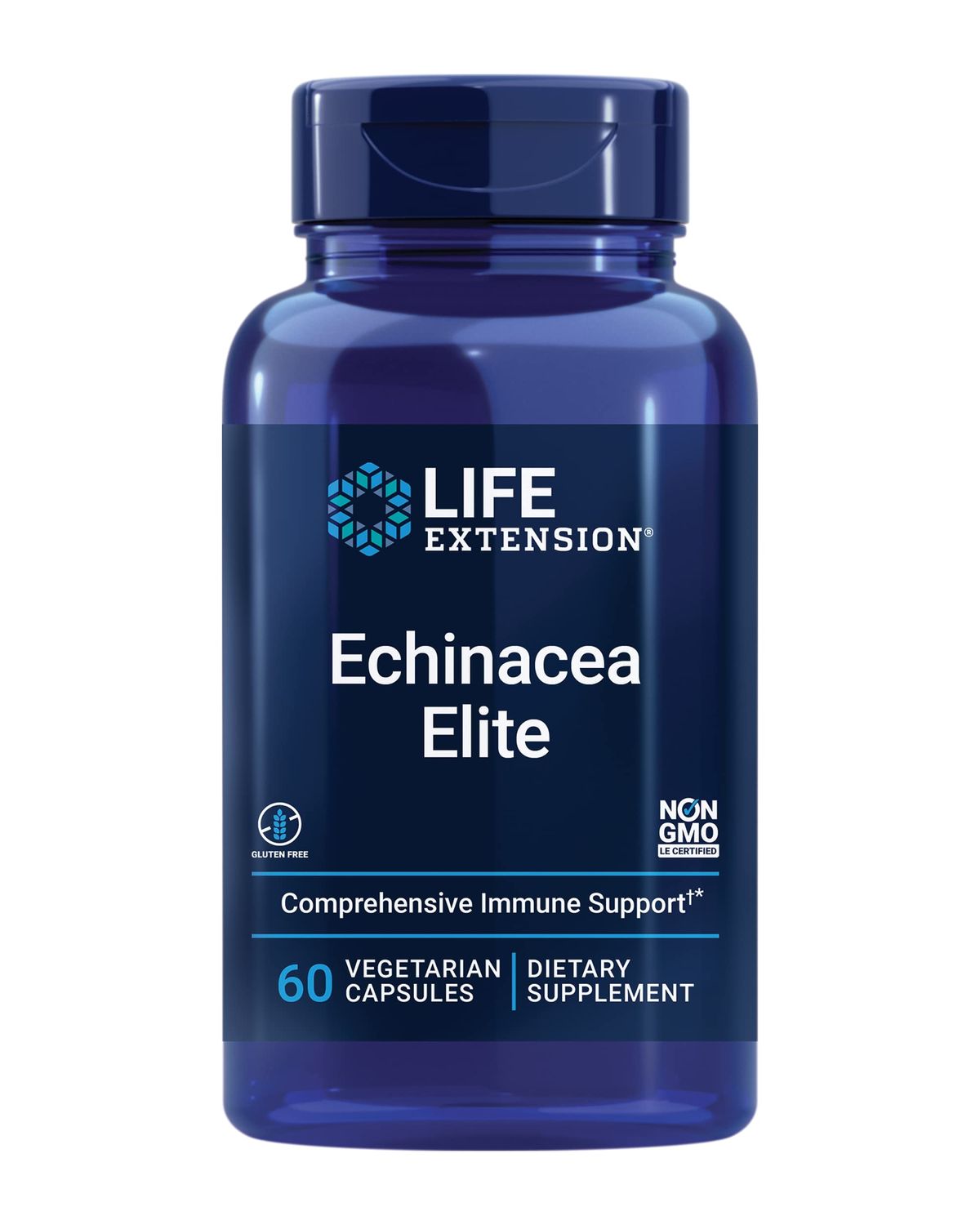 Life Extension Echinacea Elite, echinacea herb for Immune Support, Dual-extracts, standardized Formula, Gluten-Free, Non-GMO, Vegetarian, 60 Capsules