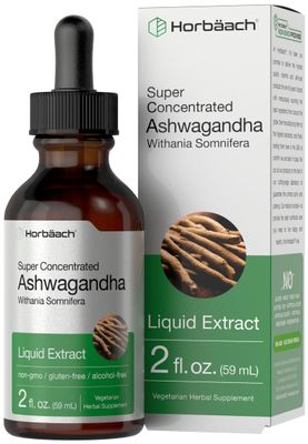 Horbach Ashwagandha Root Liquid Extract | 2 fl oz | Alcohol Free Tincture | Vegetarian, Non-GMO, Gluten Free Supplement