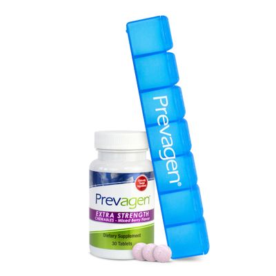 Prevagen Extra Strength 20mg, 30 Chewables |Mixed Berry| with Apoaequorin &amp; Vitamin D and 7-Day Pill Minder
