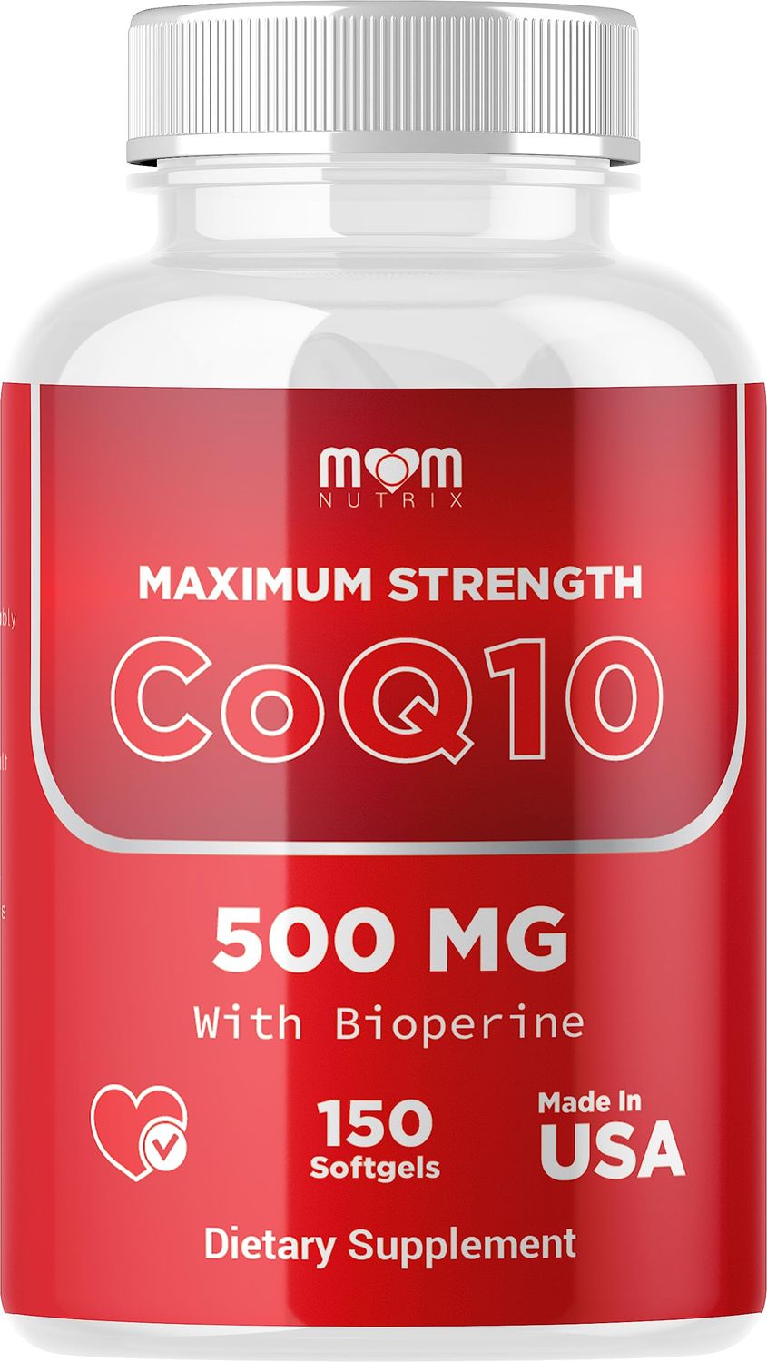 Dr. JOEL&#39;S MOM Nutrix CoQ10 500mg - Cellular Energy Production Support - Best Absorption with Bioperine - 150 Softgels - Made in USA