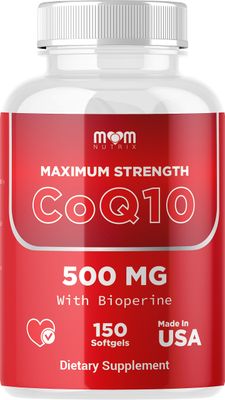Dr. JOEL&#39;S MOM Nutrix CoQ10 500mg - Cellular Energy Production Support - Best Absorption with Bioperine - 150 Softgels - Made in USA