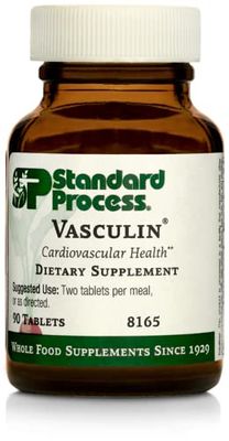 Standard Process Vasculin - Whole Food Heart Health and Antioxidant with Thiamine, Vitamin B6, Niacin, Calcium, Vitamin C, Vitamin E, and Vitamin B12-90 Tablets