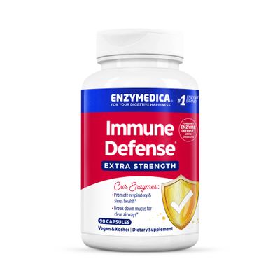 Enzymedica, Immune Defense, Extra Strength, Proteolytic Enzymes for 2X Immune &amp; Respiratory Support, 90 Count