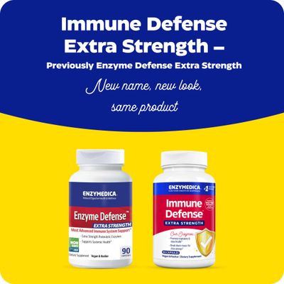 Enzymedica, Immune Defense, Extra Strength, Proteolytic Enzymes for 2X Immune &amp; Respiratory Support, 90 Count
