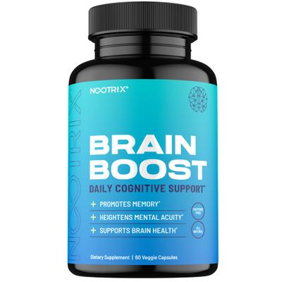Nootrix Brain Boost Nootropic Supplement | Supports Memory, Mental Focus, Cognitive Health &amp; Energy | Caffeine-Free, Promotes Healthy Mood &amp; Brain Function w/Ginkgo Biloba &amp; DMAE | 60 Capsules