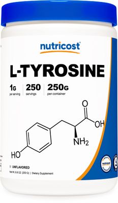 Nutricost L-Tyrosine Powder 250 Grams - Pure L-Tyrosine Powder 1000mg Per Serving