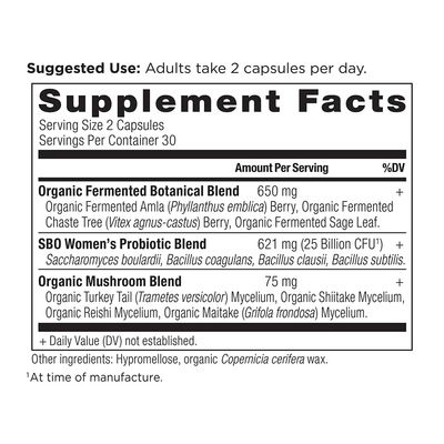 Probiotics for Women by Ancient Nutrition, SBO Probiotics Women's 60 Ct, Digestive and Immune Support, Bloating Relief for Women, Gluten Free, Superfoods Blend, 25 Billion CFUs*