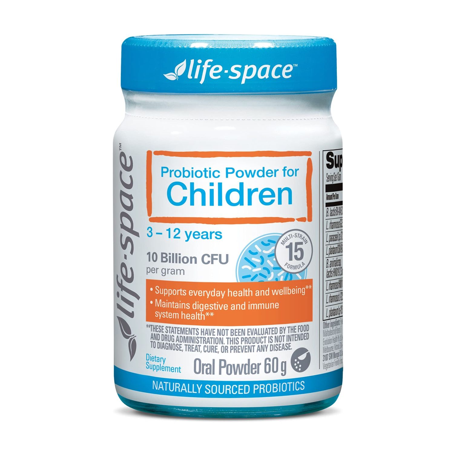 Life-Space 60 Grams, for Children 3-12 Years,10 Billion CFU &amp; Multi Strain, Improve Appetite for Relieve Picky, Boost Digestive Health &amp; Immune, No Refrigeration, Probiotic Powder for Children