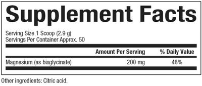 Natural Factors Magnesium Bisglycinate Pure Powder for Nervous System Support, 200 mg, 5.1 oz