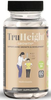 TruHeight Growth Capsules - Natural Growth &amp; Development Supplement for Kids &amp; Teens - Endorsed by Pediatricians - Vitamin D, K, Calcium &amp; Ashwaganda - Bone Strength Capsules - Kids Vitamins - Ages 5+