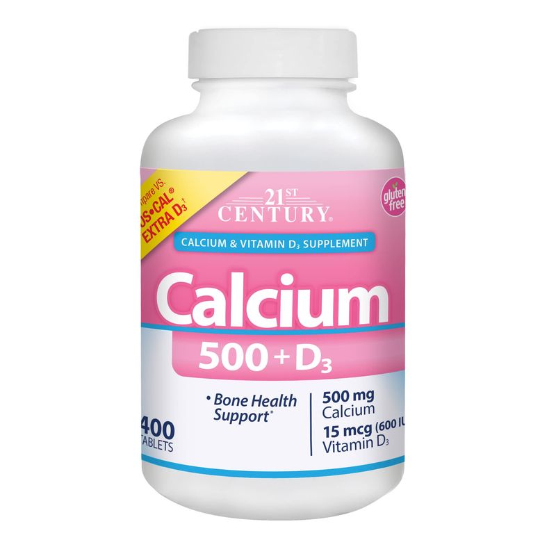 21st Century Vitamins Calcium 500 Plus Extra D Caplets, 400 Count