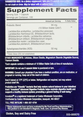 TruNature Advanced Digestive Probiotic, White, 100 Count
