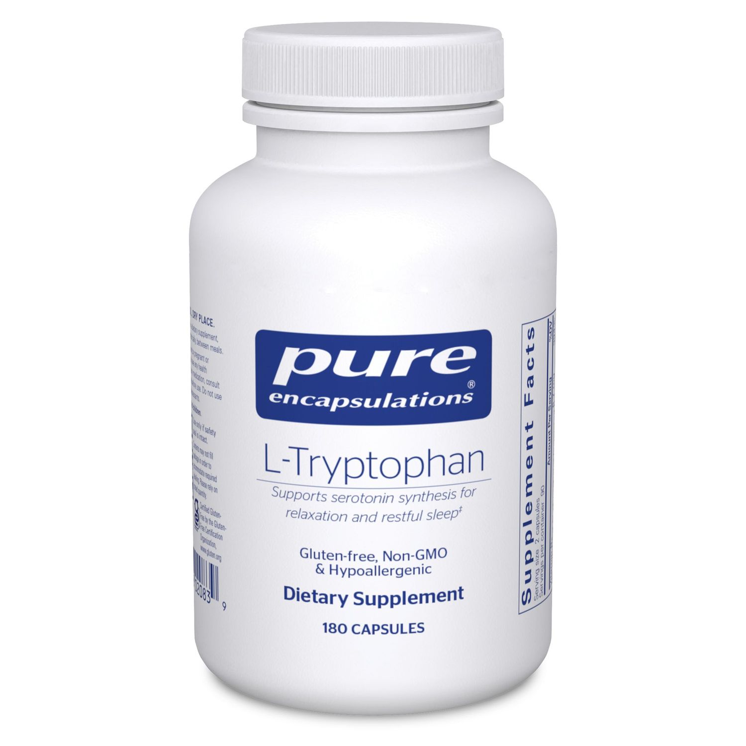 Pure Encapsulations L-Tryptophan | Amino Acid Supplement for Relaxation, Serotonin Support, PMS, and Sleep* | 180 Capsules