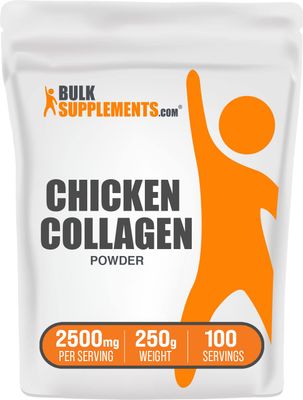 BulkSupplements.com Chicken Collagen Powder - Hydrolyzed Collagen Powder, Collagen Supplement, Collagen Peptides Powder - Gluten Free, 2500mg per Serving, 250g (8.8 oz) (Pack of 1)