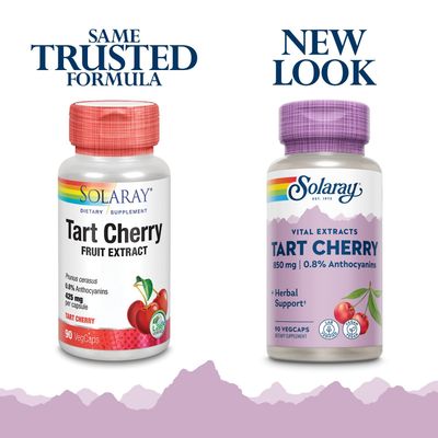 Solaray Tart Cherry Fruit Extract 425mg | Supports Healthy Uric Acid Levels w/Antioxidants &amp; Anthocyanins | Non-GMO &amp; Vegan | 90 VegCaps