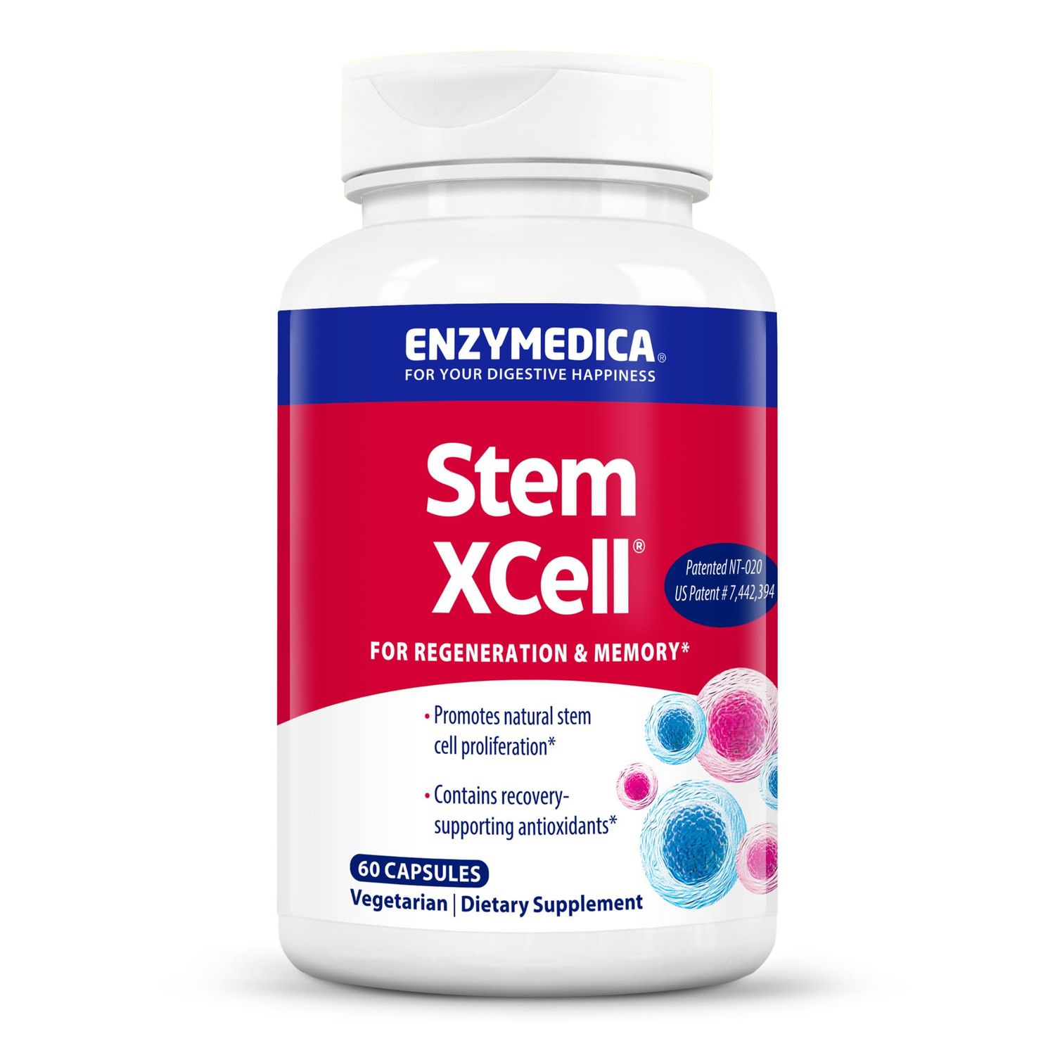 Enzymedica, Stem XCell, Enzyme and Antioxidant Support for Brain and Cellular Health, 60 Capsules
