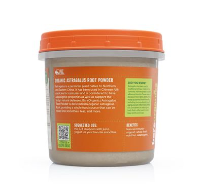 BareOrganics Astragalus Root Powder, Superfood Powder, Organic Dietary Supplement, 8 Ounce