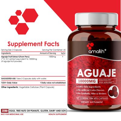 AMALTH Aguaje Curves Capsule for Women- 10000mg Extra Strength from Peru Natural Supplements- 120 Capsules Non- GMO Premium Quality Pills(Packaging May Vary)