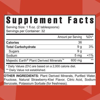 Youngevity Strawberry Kiwi-Mins Plant Derived Multi-Mineral Complex - Made from Humic Shale - Liquid Colloidal Form - Kid Friendly Taste - (32oz - 4 Pack)