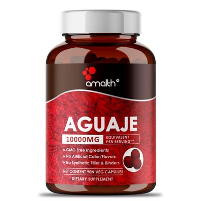AMALTH Aguaje Curves Capsule for Women- 10000mg Extra Strength from Peru Natural Supplements- 120 Capsules Non- GMO Premium Quality Pills(Packaging May Vary)