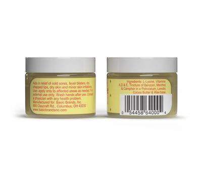 Basic Brands - L-Lysine Ointment - 0.875 oz - Lysine Cold Sore Treatment and Blister Relief - Soothes Chapped Lips and Dry Skin - 10-Pack