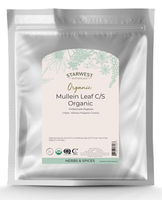 Starwest Botanicals Organic Mullein Leaf, 16 Ounces, Cut and Sifted | Loose Leaf Tea