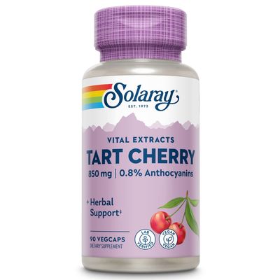 Solaray Tart Cherry Fruit Extract 425mg | Supports Healthy Uric Acid Levels w/Antioxidants &amp; Anthocyanins | Non-GMO &amp; Vegan | 90 VegCaps