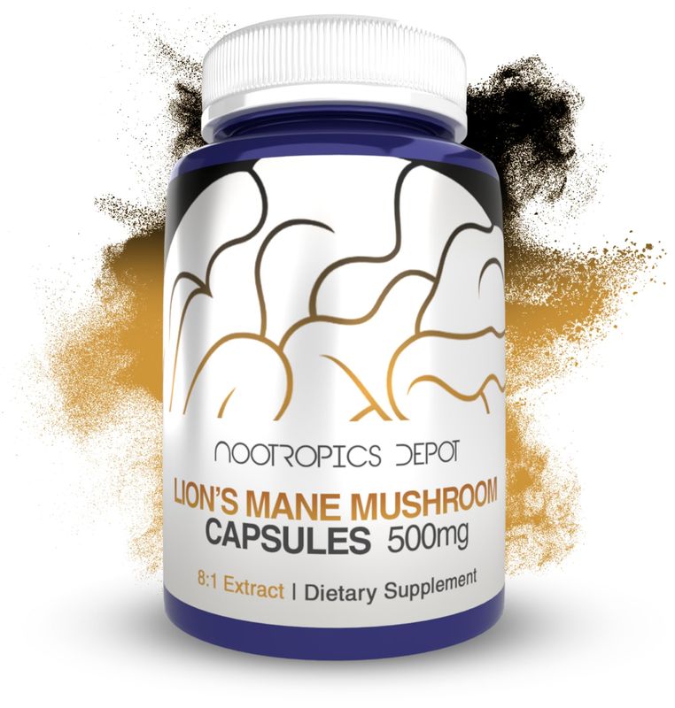 Nootropics Depot Lions Mane Mushroom Capsules | 8:1 Whole Fruiting Body Dual Extract | 500mg | 180 Count | Hericium erinaceus