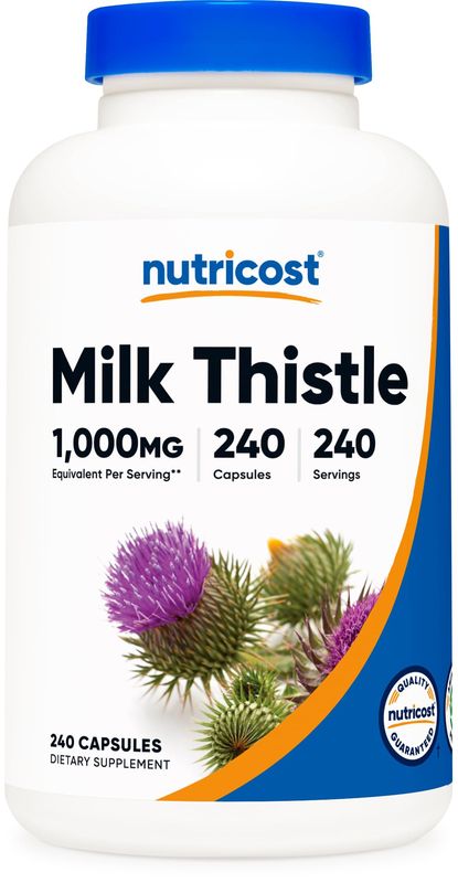 Nutricost Milk Thistle 1,000mg Equivalent, 240 Capsules - 250mg of 4:1 Extract - Vegan, Non-GMO and Gluten Free