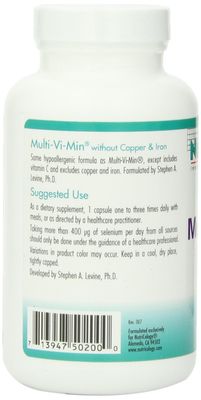 Nutricology Multi-Vi-Min Without Copper & Iron - Multivitamin for Men & Women, Mineral Complex, Active Nutrients, with Iodine - 150 Count