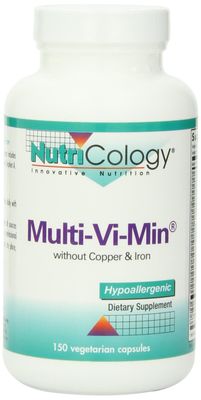 Nutricology Multi-Vi-Min Without Copper &amp; Iron - Multivitamin for Men &amp; Women, Mineral Complex, Active Nutrients, with Iodine - 150 Count