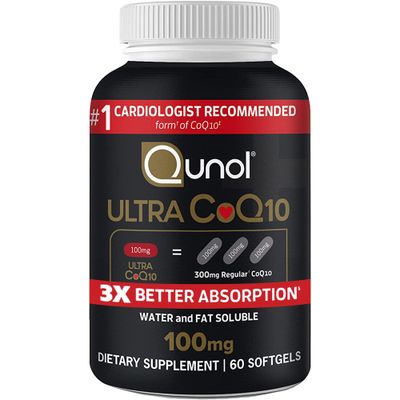 Qunol Ultra CoQ10 100mg Softgels- 3x Better Absorption Coenzyme Q10 Supplements - Antioxidant Supplement for Vascular and Heart Health &amp; Energy Production - 2 Month Supply - 60 Count