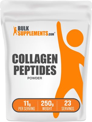 BulkSupplements.com Collagen Peptides Powder - Collagen Supplement, Bovine Collagen Powder - Powdered Collagen, Hydrolyzed &amp; Gluten Free, 11g per Serving, 250g (8.8 oz) (Pack of 1)