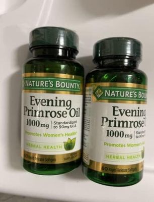 Nature&#39;s Bounty Nature&#39;s Bounty Evening Primrose Oil, 1000mg, 120 Softgels (2 X 60 Count Bottles), 120 Count ()