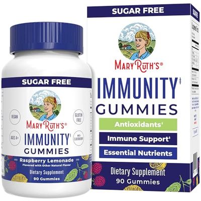 Sugar Free Immunity Gummies | Powerful Blend | Elderberry Vitamin C and Zinc | Vitamin D3 &amp; Echinacea | Immune Support Supplement | Immune Support Gummies for Kids &amp; Adults | Vegan | Non GMO | 90ct