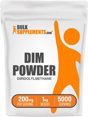 BulkSupplements.com DIM Powder - Diindolylmethane Powder, DIM Supplement for Men &amp; Women - DIM 200mg, Gluten Free - 200mg per Serving, 1kg (2.2 lbs) (Pack of 1)