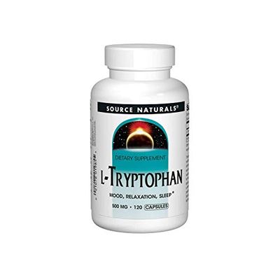 Source Naturals L-Tryptophan, for Mood, Relaxation, and Sleep*, 500mg - 120 Capsules