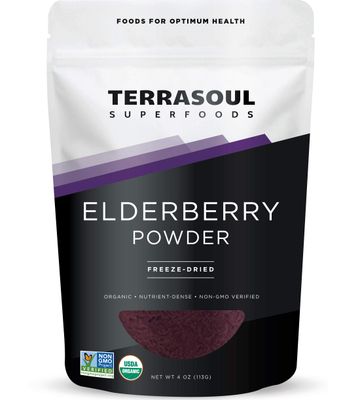 Terrasoul Superfoods Organic Elderberry Powder, 4 Oz - Freeze-Dried