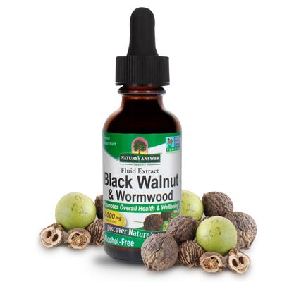 Nature&#39;s Answer Black Walnut and Wormwood Complex 2000mg 1oz Extract | Promotes Overall Well-Being and Gut Function | Vegan, Non-GMO, Gluten &amp; Alcohol-Free | Single Count