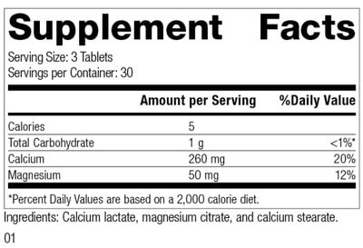 Standard Process Calcium Lactate - Immune Support and Bone Strength - Bone Health and Muscle Supplement with Magnesium and Calcium - 90 Tablets