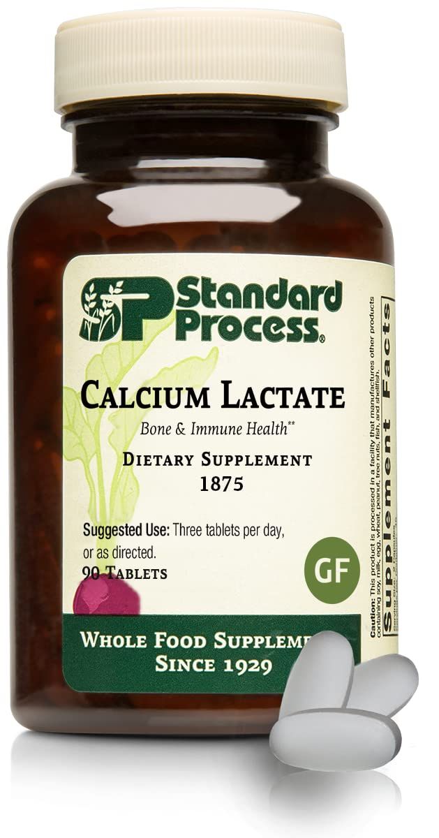 Standard Process Calcium Lactate - Immune Support and Bone Strength - Bone Health and Muscle Supplement with Magnesium and Calcium - 90 Tablets