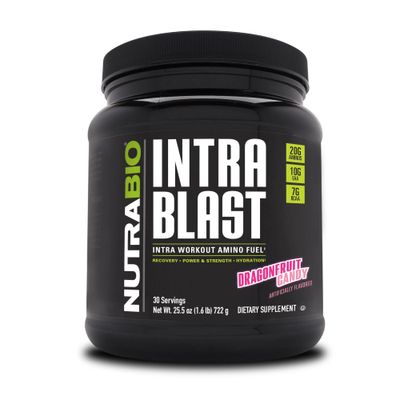 NutraBio Intra Blast BCAA EAA Electrolyte and Hydration Powder - Amino Acid Supplement, EAA/BCAA Powder - Non-GMO and Gluten Free - Dragonfruit Candy - 30 Servings