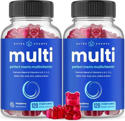 Multivitamin for Men 14+ | Mens Multivitamin Gummies, 240 Count | Vitamins A, B, C, D, E, Biotin, Zinc | Mens Gummy Multivitamins Supplement | Chewable Daily Multi Gummy Vitamins for Men (2 Pack)