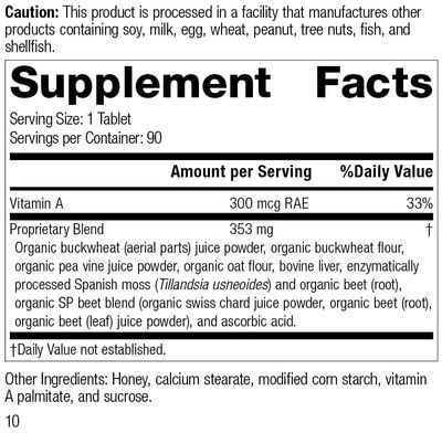 Standard Process Arginex - Whole Food Formula for Body Cleanse Organs - Liver Support and Kidney Health Supplement with Vitamin A, Oat Flour, Buckwheat and Ascorbic Acid - 90 Tablets