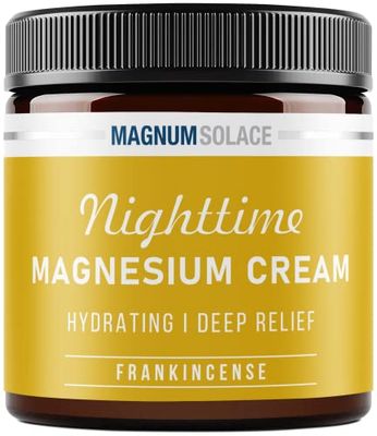 Magnesium Cream - Nighttime Magnesium Lotion - Apply to Legs, Buttocks, Arms or Chest - Topical Magnesium Chloride - USA Made and Safe for Kids
