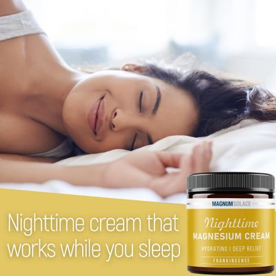 Magnesium Cream - Nighttime Magnesium Lotion - Apply to Legs, Buttocks, Arms or Chest - Topical Magnesium Chloride - USA Made and Safe for Kids